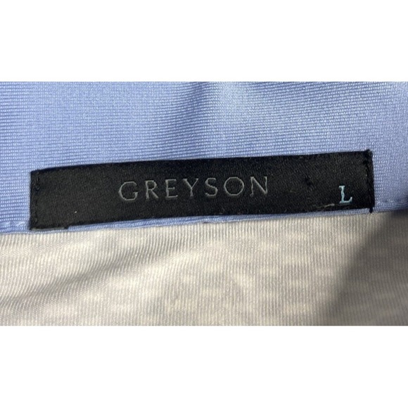 Greyson Shirt Mens‎ Large Blue Golf Polo Geometric Performance Wicking Stretch - Picture 4 of 9